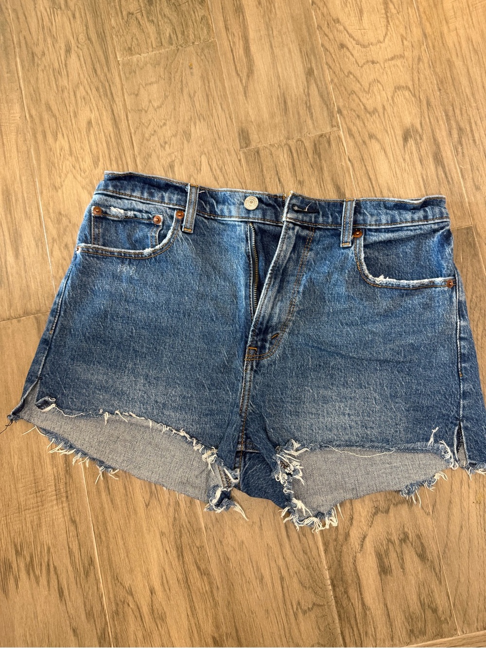 Abercrombie & Fitch Blue Distressed Denim Cutoff Shorts